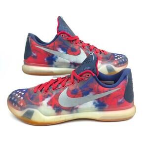 Nike Kobe X 10 Mens 7Y Red Blue Independence Day USA Shoes 705317-604